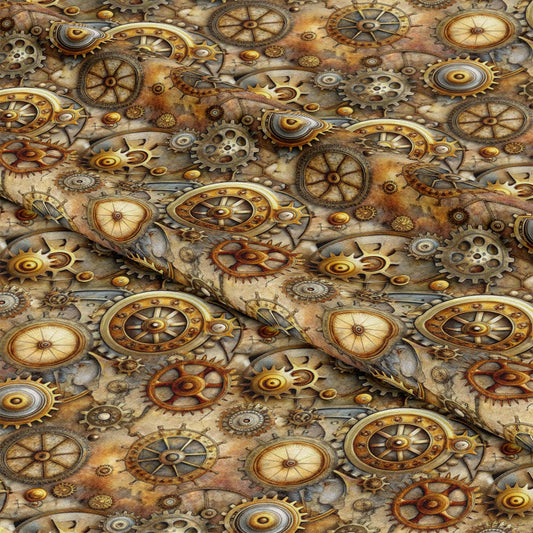 Steampunk Old Maps Pattern 2 Quilting Cotton Fabric