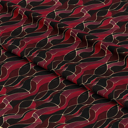 Burgundy Abstract Pattern 12 Quilting Cotton Fabric