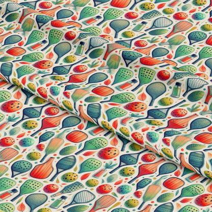 Watercolor Pickleball Pattern 8 Quilting Cotton Fabric