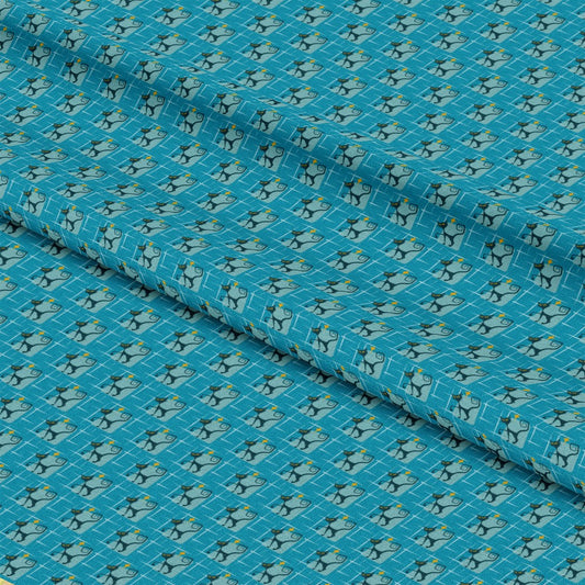 Atomic Kitty Pattern 1 Quilting Cotton Fabric