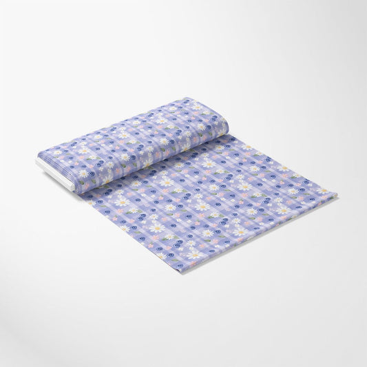 Berries with Flowers Gingham Pattern 14 Quilting Cotton Fabric