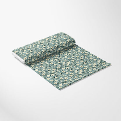 Cornflower Blue Floral Pattern 2 Quilting Cotton Fabric