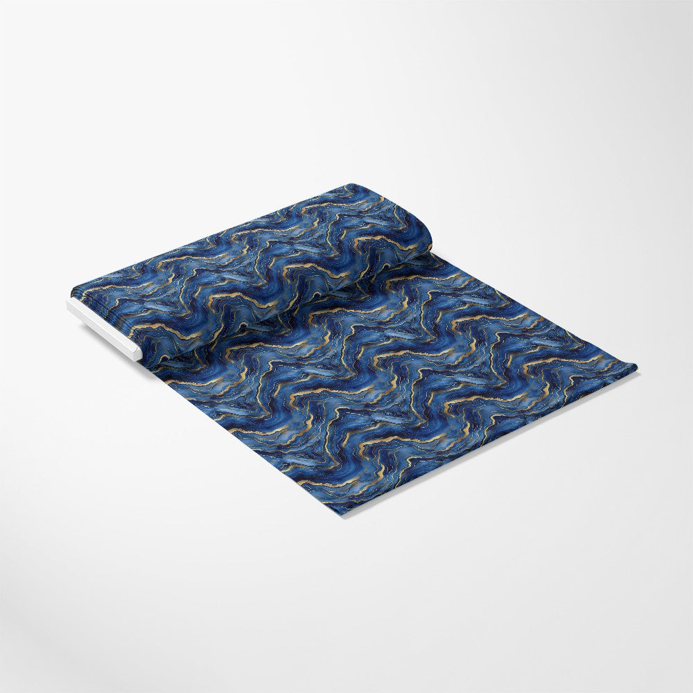 Royal Blue and Gold Agate Pattern 11 Quilting Cotton Fabric