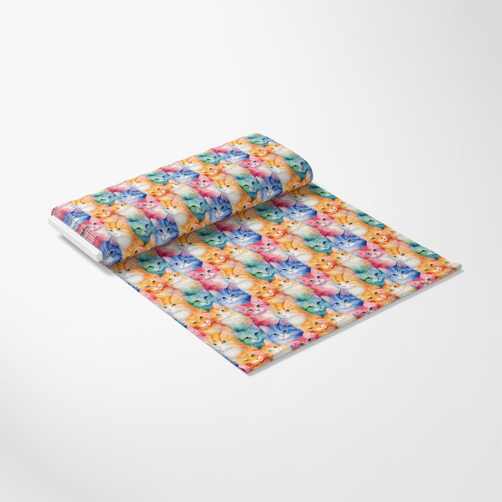 Colorful Packed Kittens Pattern 3 Quilting Cotton Fabric