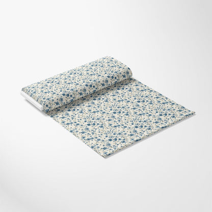 Cornflower Blue Floral Pattern 12 Quilting Cotton Fabric