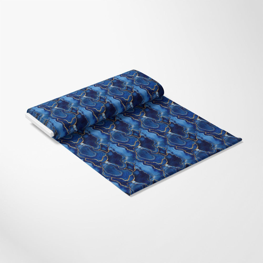 Royal Blue and Gold Agate Pattern 31 Quilting Cotton Fabric