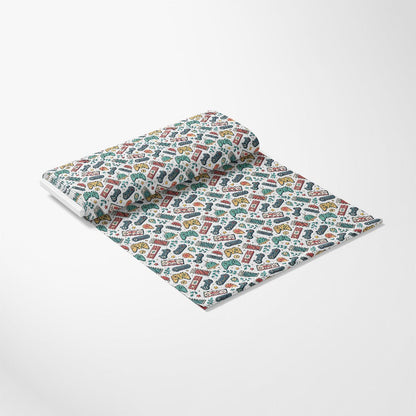 Modern Gamer Controllers Pattern 8 Quilting Cotton Fabric
