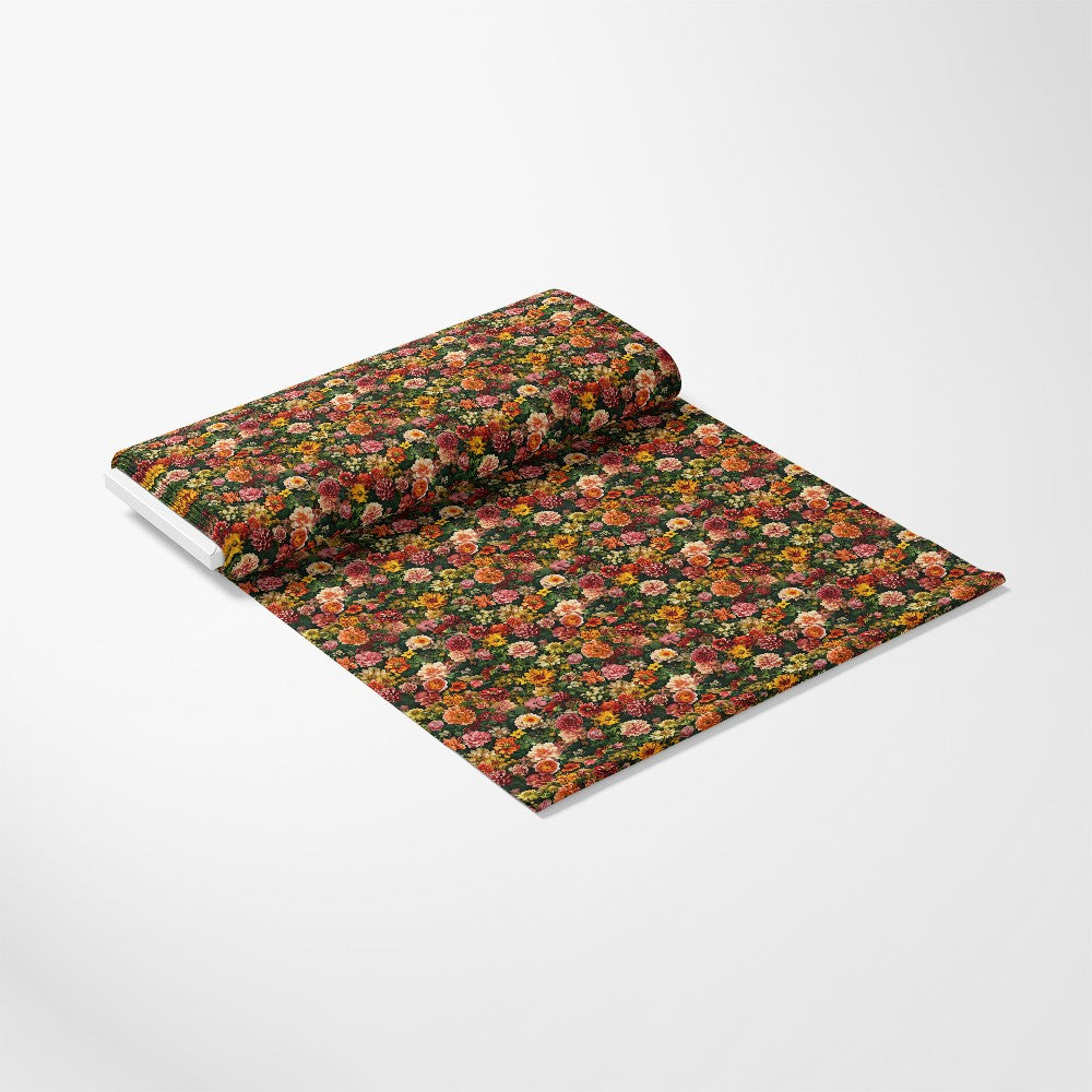 Realistic Flower Patch Pattern 17 Quilting Cotton Fabric