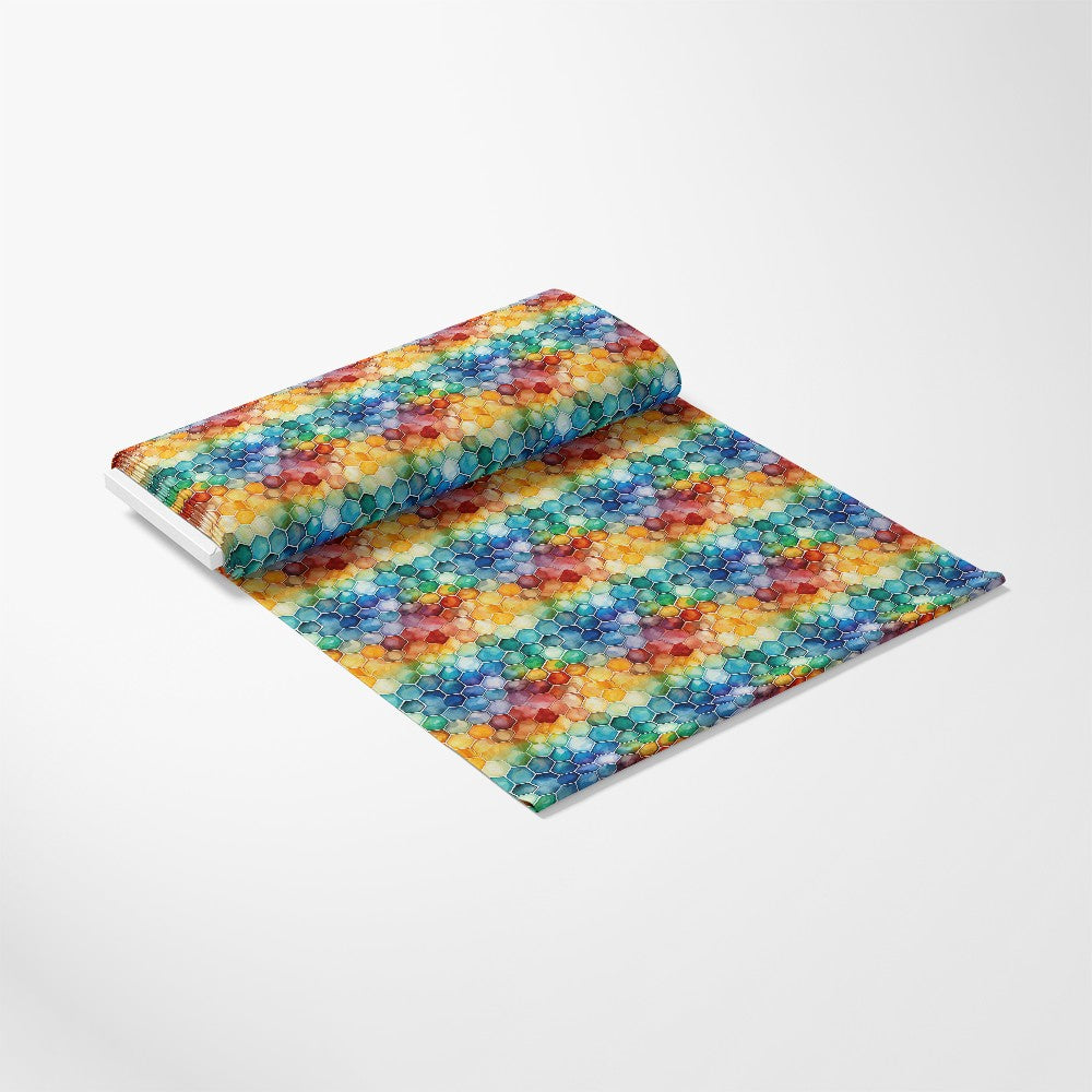 Watercolor Honeycomb Pattern 7 Quilting Cotton Fabric
