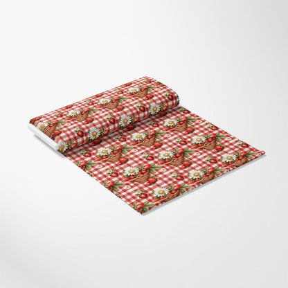 Strawberry Gingham Picnic Pattern 3 Quilting Cotton Fabric