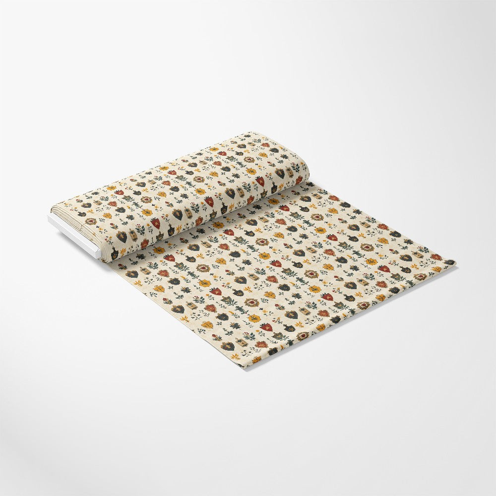 Rustic German Banners and Shields Pattern 8 Quilting Cotton Fabric