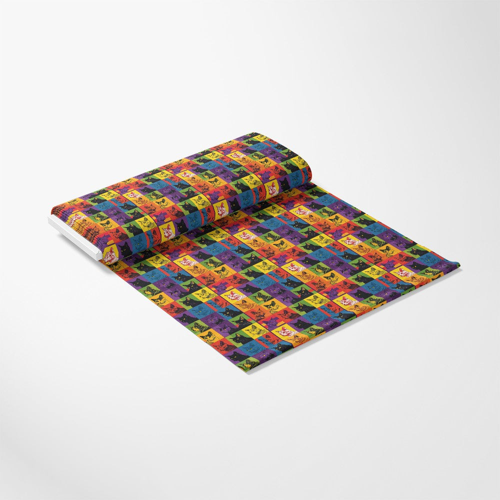 Cat Patchwork Pattern 10 Quilting Cotton Fabric