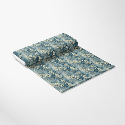 Cornflower Blue Floral Pattern 19 Quilting Cotton Fabric