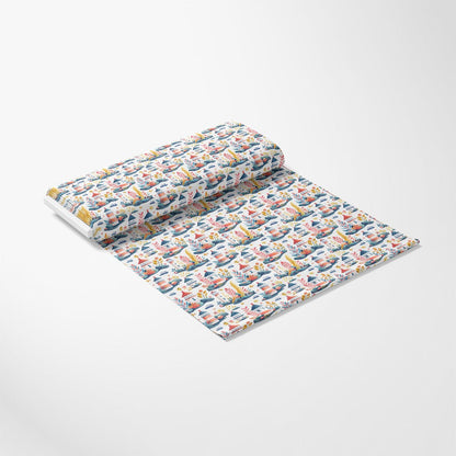 Springtime Lighthouse Scene Pattern 8 Quilting Cotton Fabric