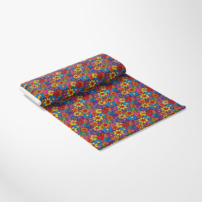 Rainbow Hippie Flowers Pattern 10 Quilting Cotton Fabric