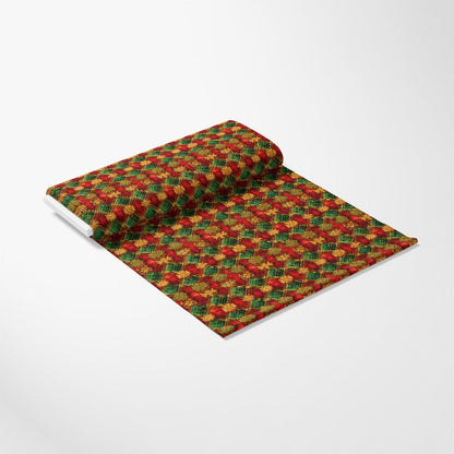 Red Green Gold Christmas Pattern 15 Quilting Cotton Fabric