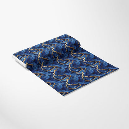 Royal Blue and Gold Agate Pattern 16 Quilting Cotton Fabric