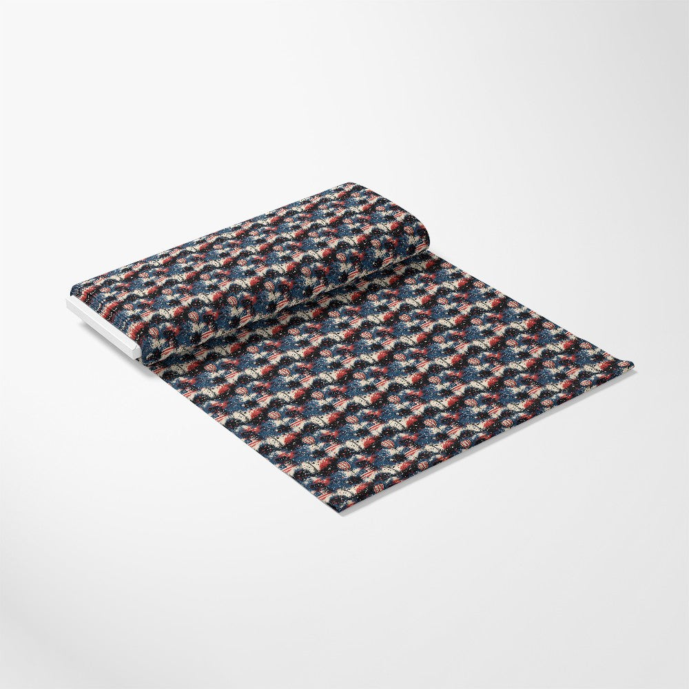 Patriotic Grunge Pattern 4 Quilting Cotton Fabric