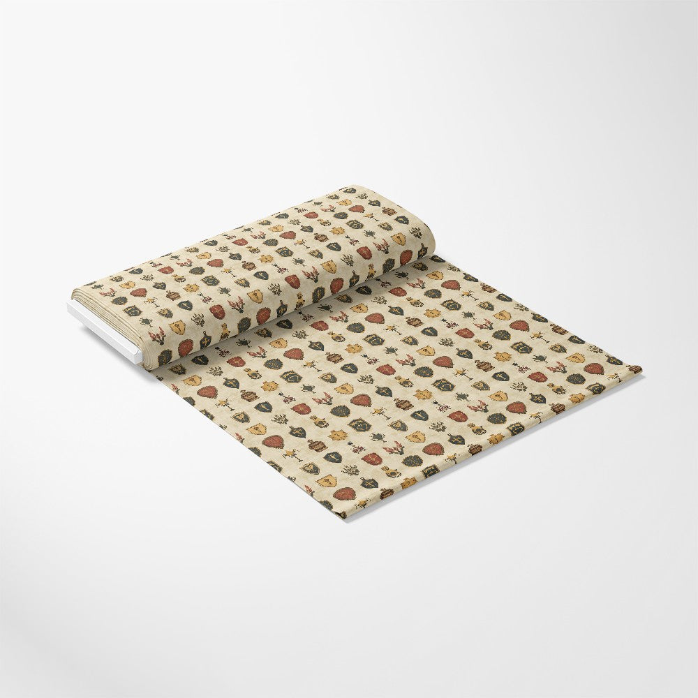 Rustic German Banners and Shields Pattern 9 Quilting Cotton Fabric