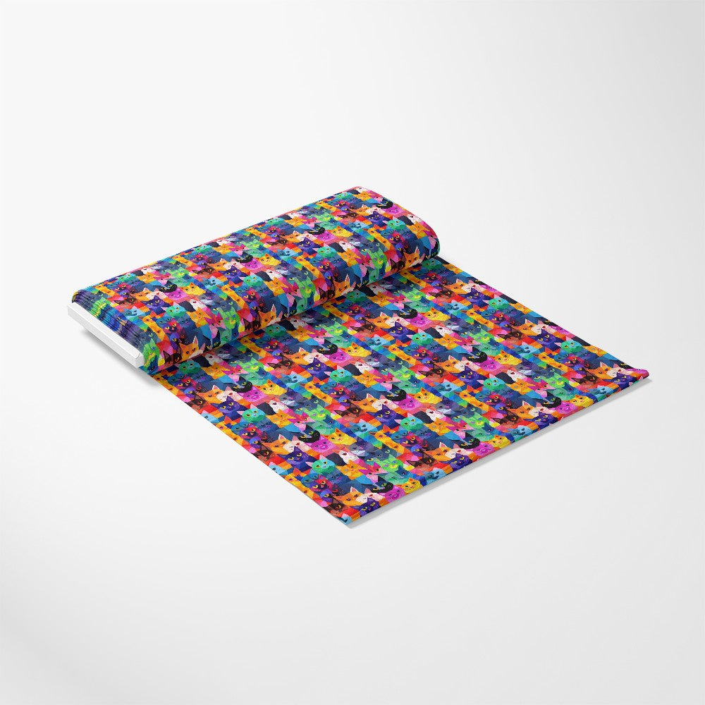 Cat Patchwork Pattern 3 Quilting Cotton Fabric