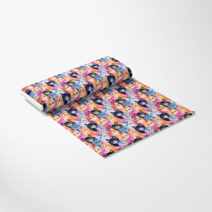 Colorful Packed Kittens Pattern 1 Quilting Cotton Fabric