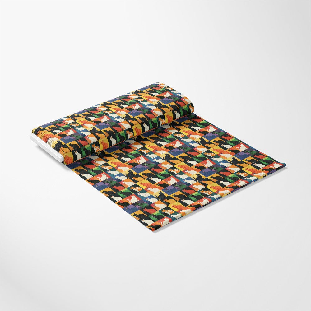 Cat Patchwork Pattern 14 Quilting Cotton Fabric