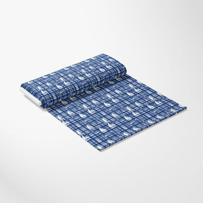 Blue Sailboat Pattern 2 Quilting Cotton Fabric