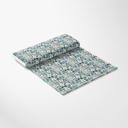 Cornflower Blue Floral Pattern 9 Quilting Cotton Fabric