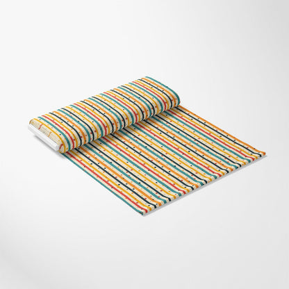 Colorful Stripes and Dots Pattern 1 Quilting Cotton Fabric