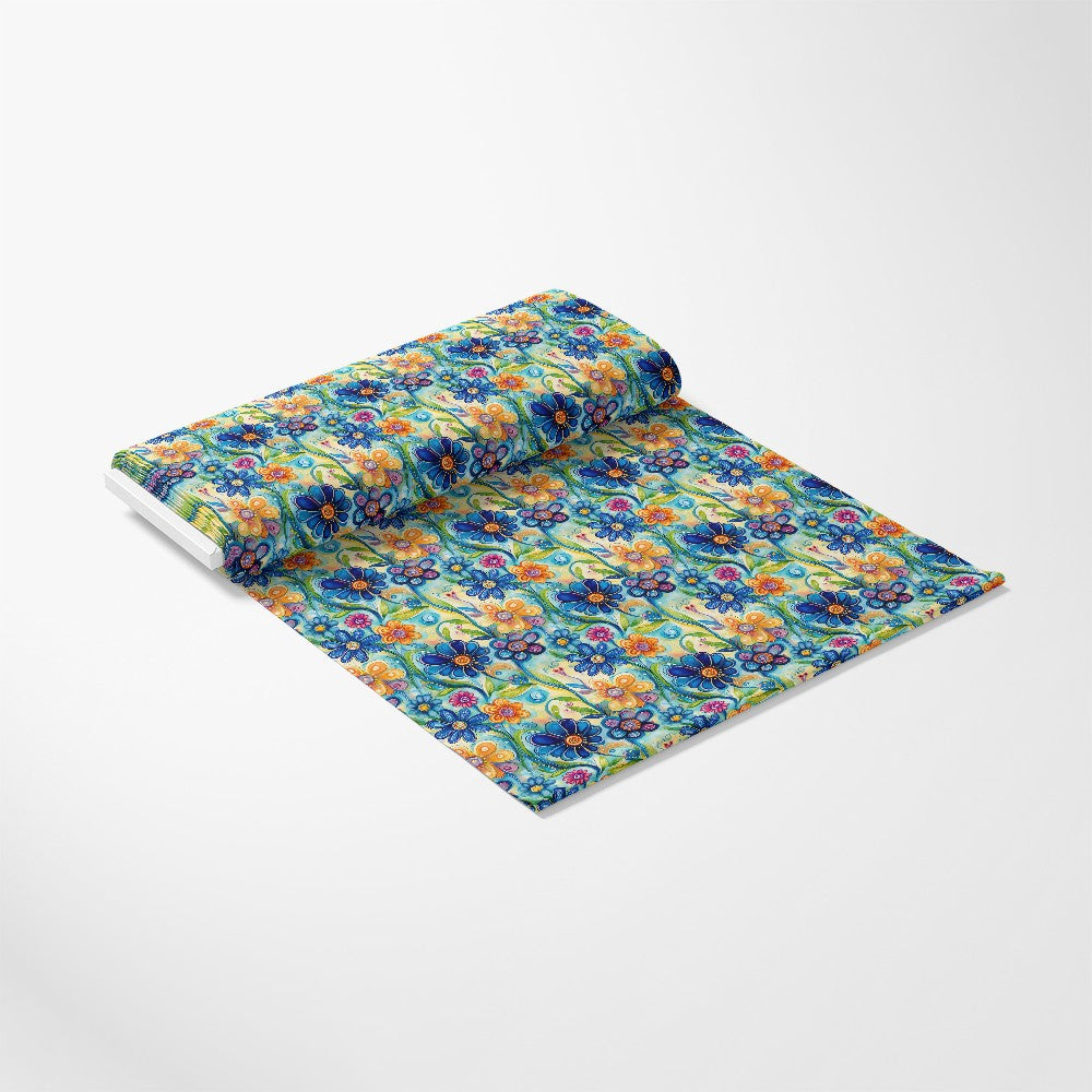 Vibrant Abstract Floral Art Pattern 4 Quilting Cotton Fabric