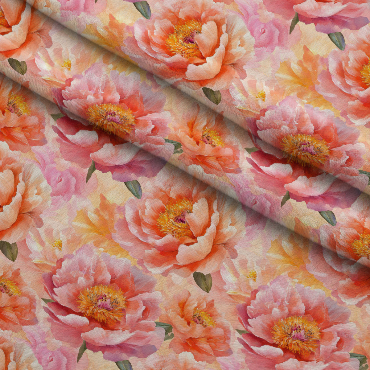 Peach Petal Glow Pattern 6 Minky Fabric