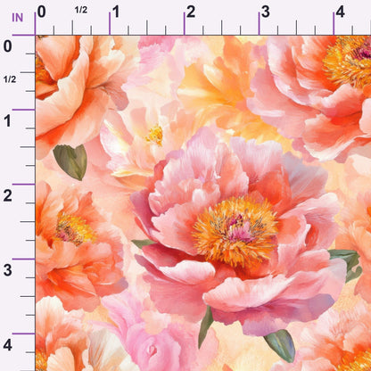 Peach Petal Glow Pattern 6 Minky Fabric