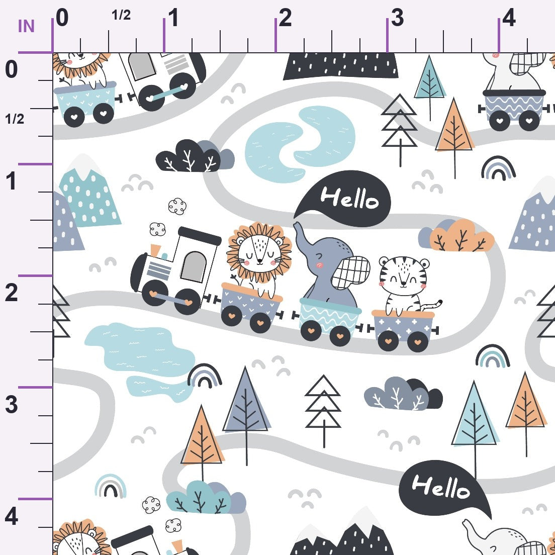 Peachy Rainbow Doodles Pattern 1 Minky Fabric