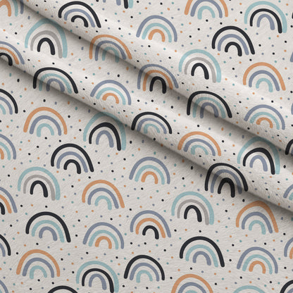Peachy Rainbow Doodles Pattern 10 Minky Fabric