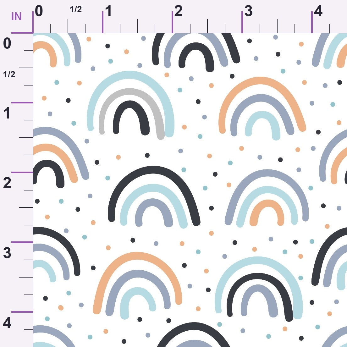 Peachy Rainbow Doodles Pattern 10 Minky Fabric