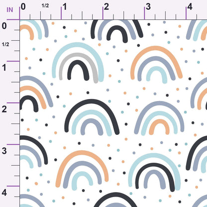 Peachy Rainbow Doodles Pattern 10 Minky Fabric