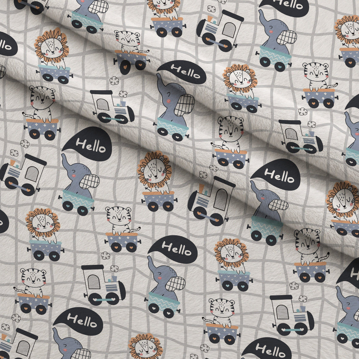 Peachy Rainbow Doodles Pattern 13 Minky Fabric