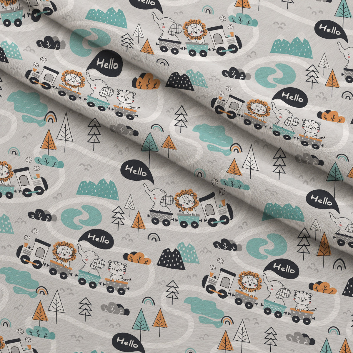 Peachy Rainbow Doodles Pattern 17 Minky Fabric