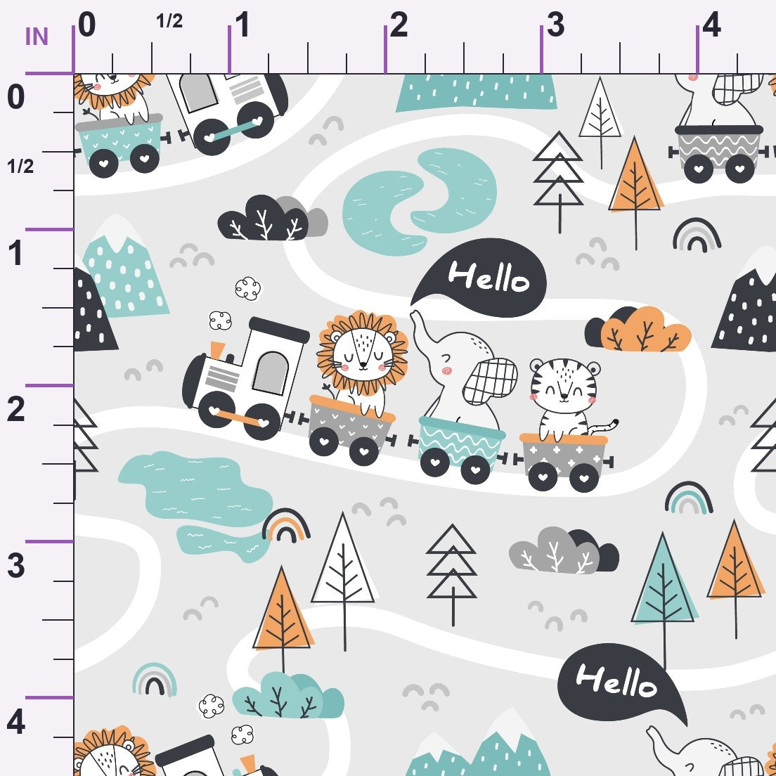Peachy Rainbow Doodles Pattern 17 Minky Fabric