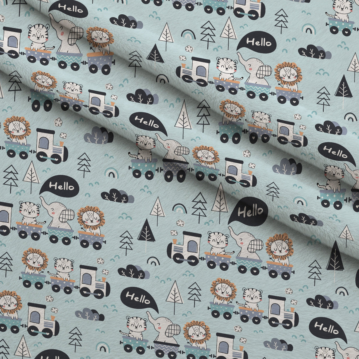 Peachy Rainbow Doodles Pattern 18 Minky Fabric