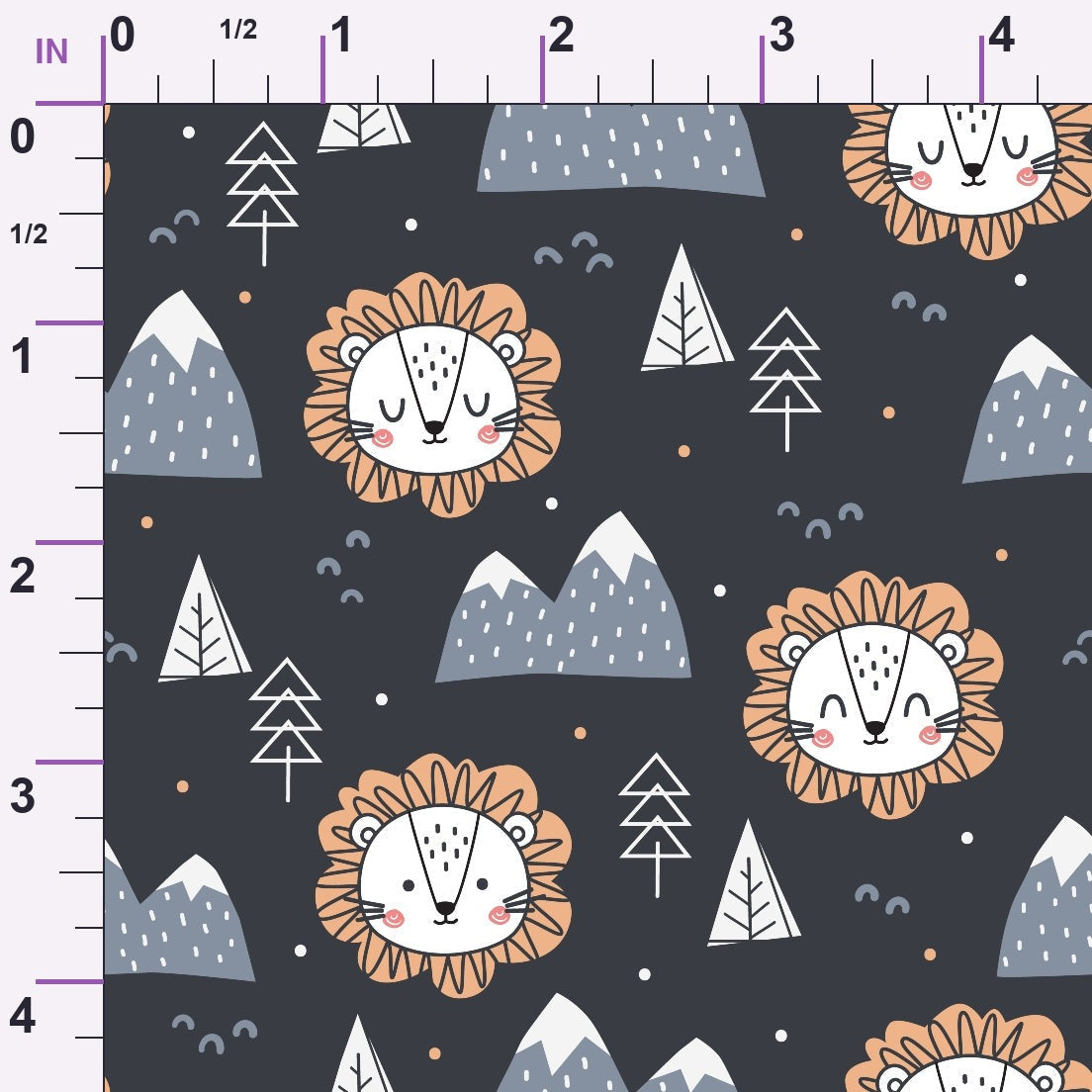Peachy Rainbow Doodles Pattern 6 Minky Fabric