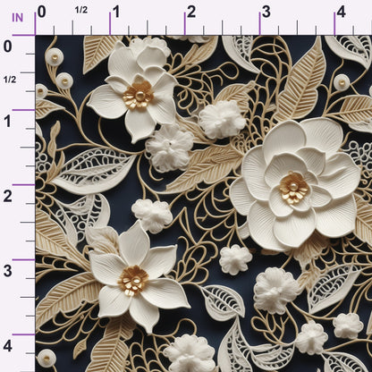 Pearled Blossoms Pattern 2 Minky Fabric