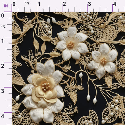 Pearled Blossoms Pattern 8 Minky Fabric