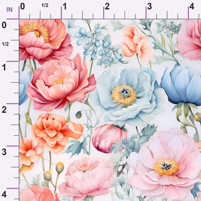 Peony Daydream Pattern 1 Minky Fabric
