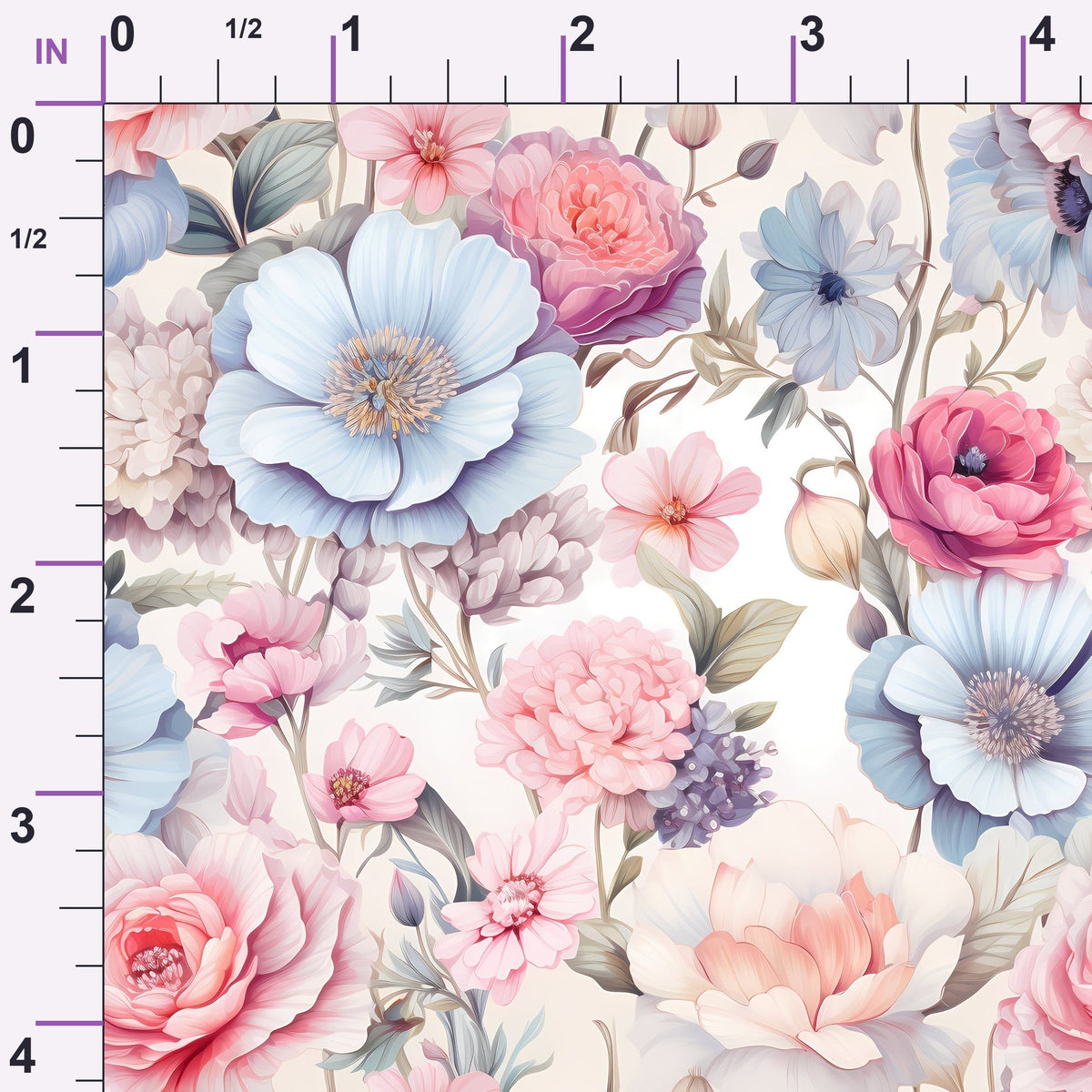 Peony Daydream Pattern 3 Minky Fabric
