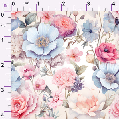 Peony Daydream Pattern 3 Minky Fabric