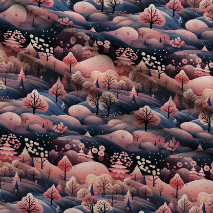 Peppermint Pines Pattern 6 Minky Fabric