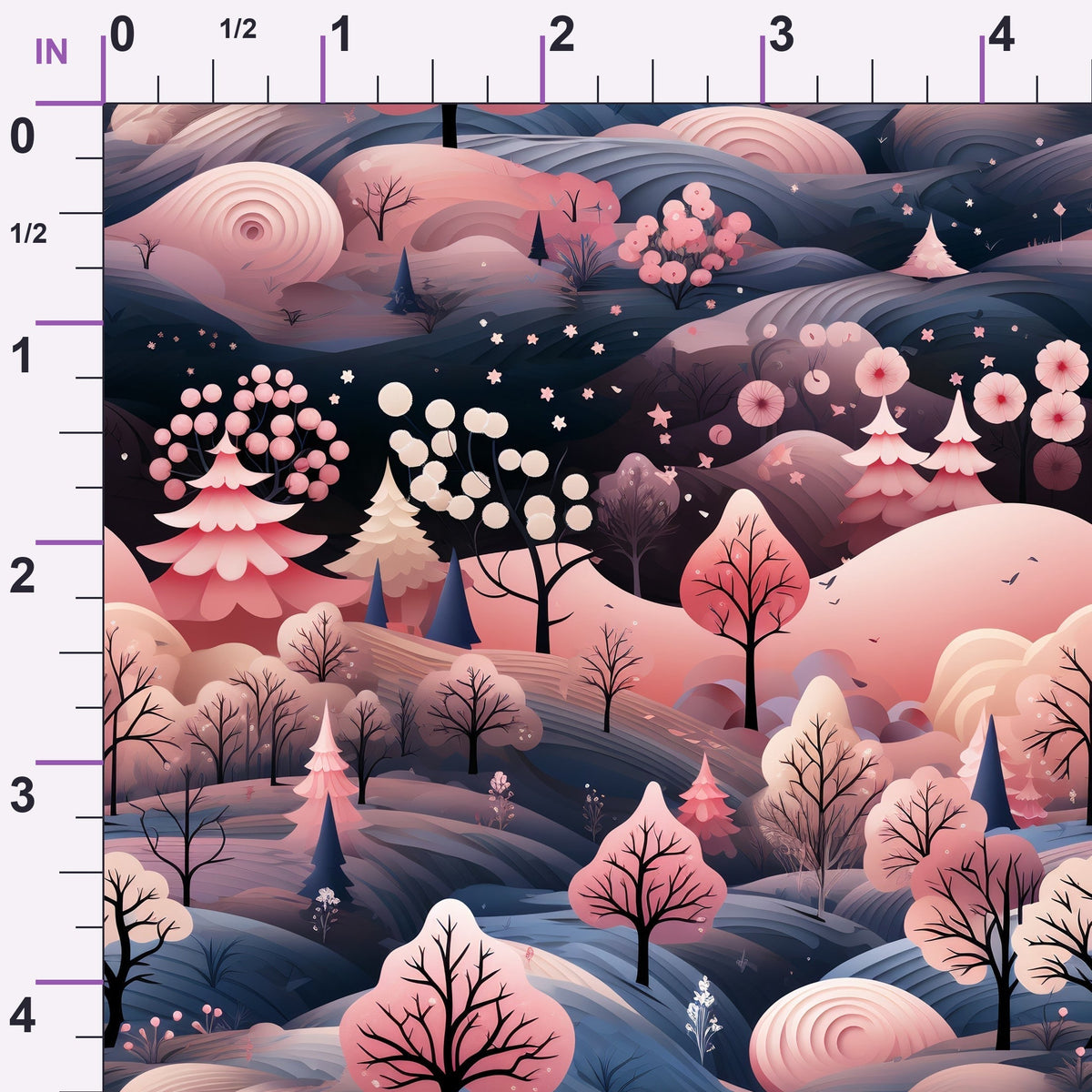 Peppermint Pines Pattern 6 Minky Fabric