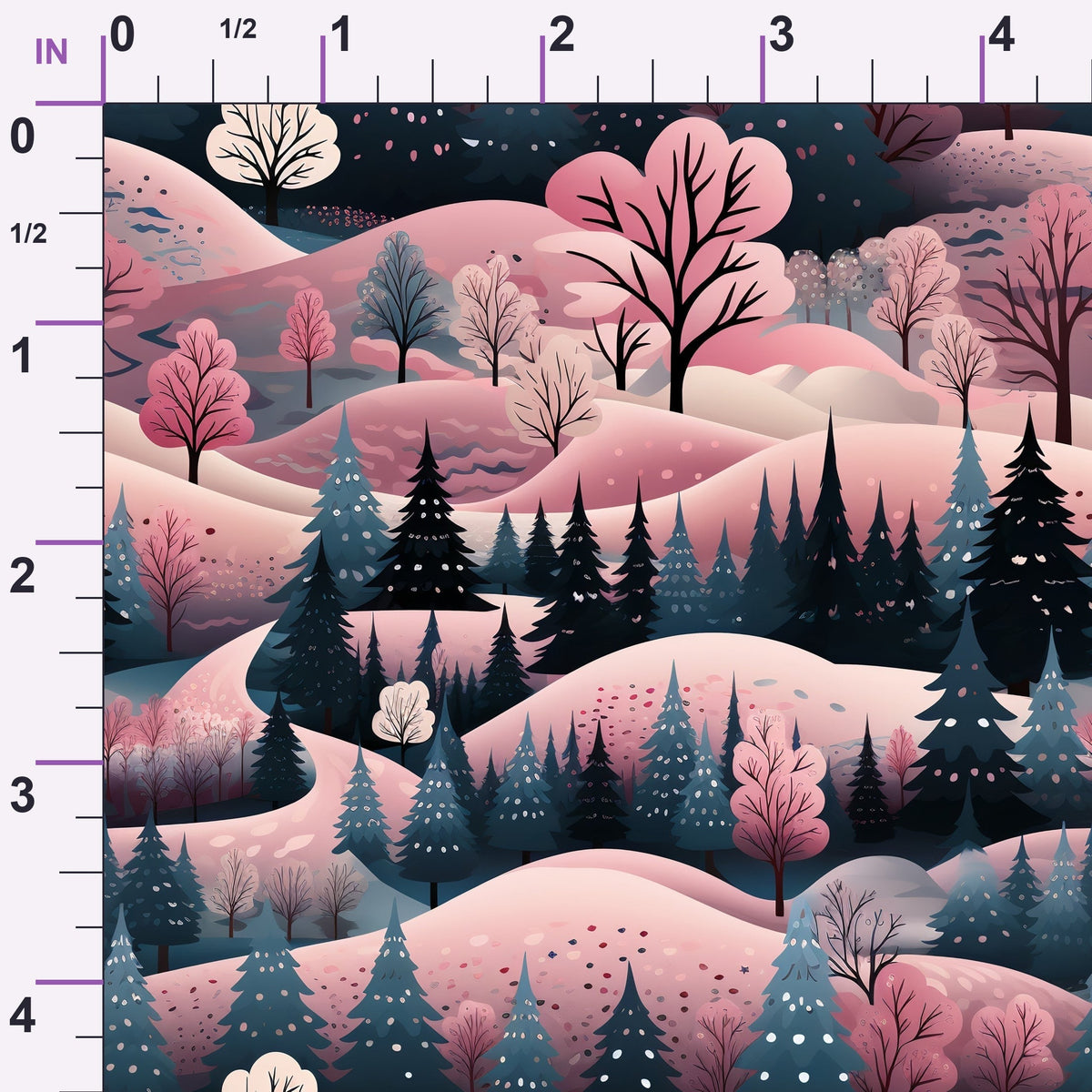 Peppermint Pines Pattern 8 Minky Fabric
