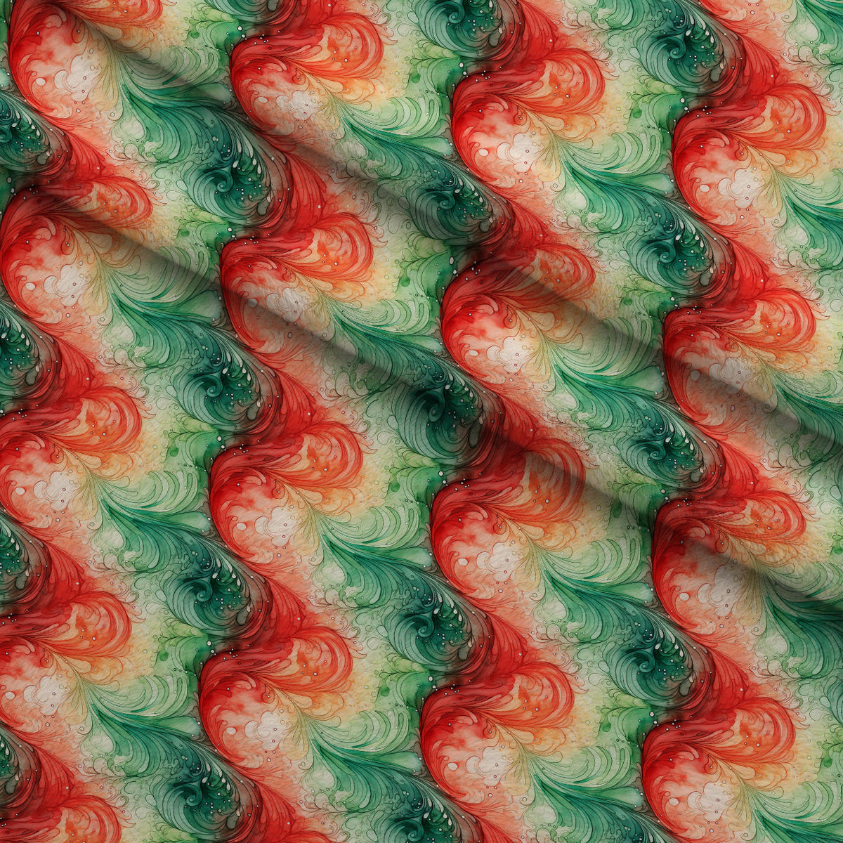 Peppermint Plumes Pattern 1 Minky Fabric